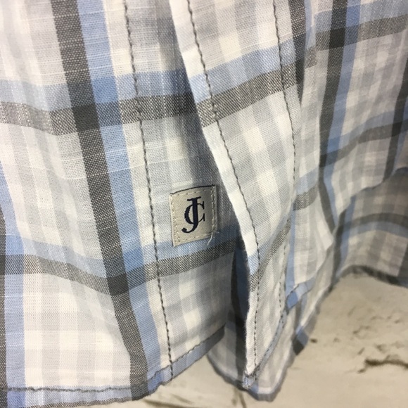 James Campbell Blue Plaid Window Pane Shirt - Picture 3 of 7